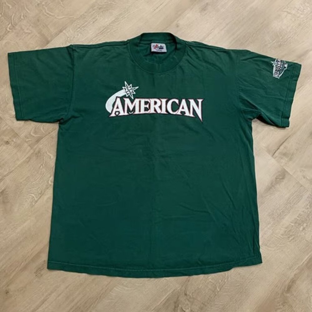 Vintage MLB 2001 All-Star Game Derek Jeter #2 American League T-Shirt Mens Large